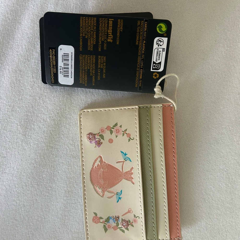 Floral Cream and Pink Card Holder
